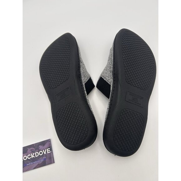 RockDove Womens L Memory Foam Open Toe Slide Scuff Slippers Gray Black 9-10 EUC - Picture 2 of 8